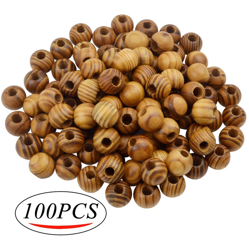 Natural Wooden Beads, 100 Pieces 18mm Diameter Round Loose Spacer