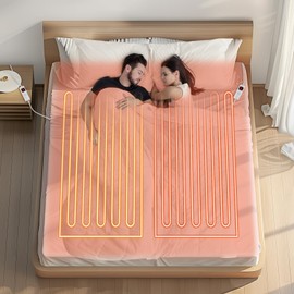 DORTALA Heated Mattress Pad King, Electric Mattress Pad Bed Warmer with 9 Heat Settings & 9H Auto Shut-Off, Overheat Protection, Fit Up to 10", Machine Washable, 80" x 78", White