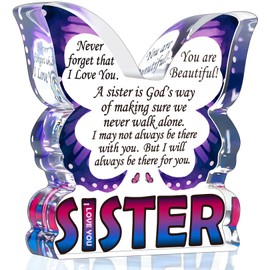 Sister Gifts from Sister, Sister Birthday Gifts from Sister, Gifts for Sisters Mothers Day Easter, Unique Thank You Gifts for Sister Soul Sister, Best Sister Gifts Desk Decor Acrylic Plaque Sign