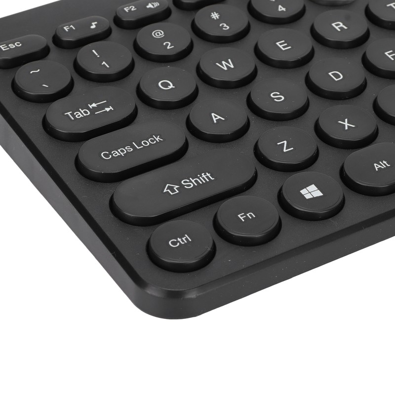 Keyboard Mouse Combo 2.4G Wireless Round Keycaps Ergonomic Design Silent