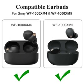 3 Pairs WF-1000XM5 Memory Foam Ear Plugs Compatible with Sony WF-1000XM4 WF-1000XM5 Earplug Tips, Soft, Slow Rebound, Memory Foam, Ear Replacement Tips (S/M/L, Black)