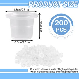 200 Stück Tattoo-Tintenkappen, Tattoo Farbkappen Cups, Einweg Tintenbecher, Kleine Small Tinte Pigment Cups