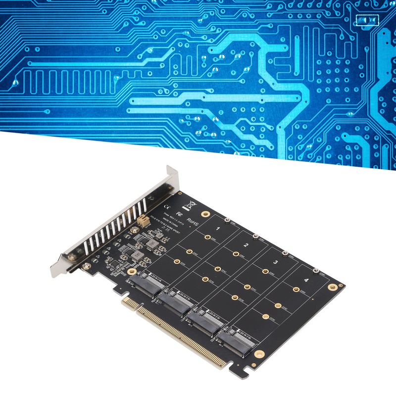 Adapter Card NVME M.2 to PCIE X16 4 Ports 32Gbps