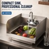 304 Stainless Steel Utility Sink with Gooseneck Faucet, 17 x