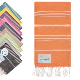 Dalga Turkish Beach Towels (67”x33”) - Sand Free, Lightweight & Ultra-Absorbent Turkish 100% Cotton Oversized Bath Towels, Quick Dry Towel for Travel, Gym, Pool, Spa & Bathroom