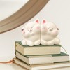 White Cat Decorative Bookends Cute Cat Hug Shape for Organising