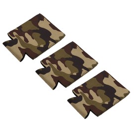 MECCANIXITY Can Cooler Sleeves Insulated Collapsible Neoprene Covers 2.6mm Thick for 12 Oz Slim Cans Bottles, Camouflage Pack of 3