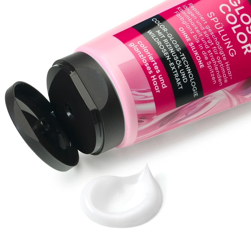 Balea 3er-Set silikonfreie Haarpflege: Professional Conditioner GLOSSY COLOR Farbglanz für