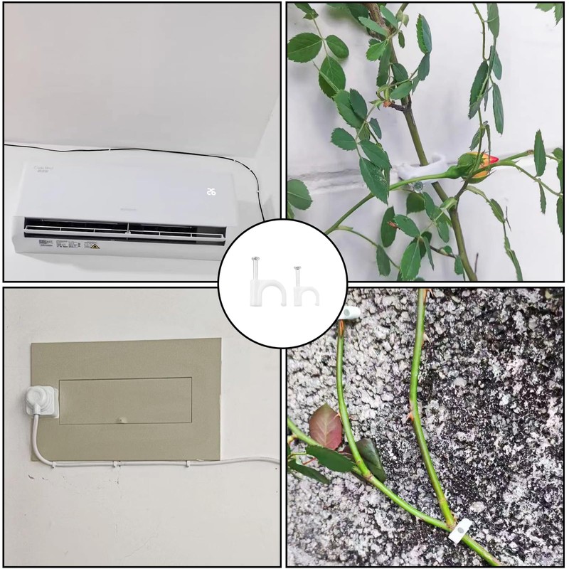 XNJIHWA 700Pcs Cable Clips Wall Wire Clips White Cable Tidy