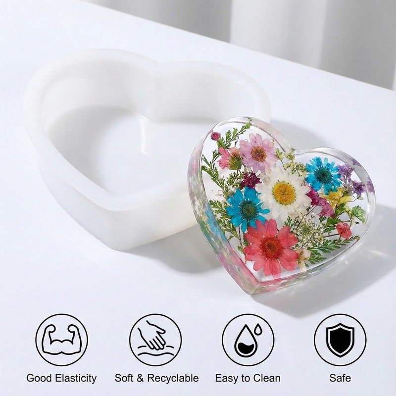 Large Silicone Heart Resin Molds Heart Shaped Silicone Molds Deep