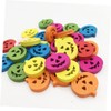 COHEALI Natural Wood Pumpkin Pattern Buttons 100pcs Set Fine Edges