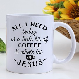 Acen Little Bit Whole Lot of Jesus Tasse, Keramik, 313 ml, Weiß, 9 x 9 x 9 cm, MUG217