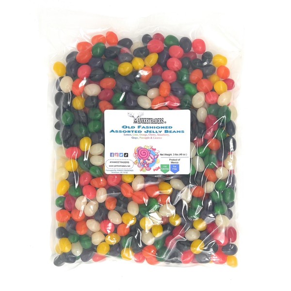 YANKEETRADERS Assorted Flavor Jelly Beans, 3 Pound Bulk Bag