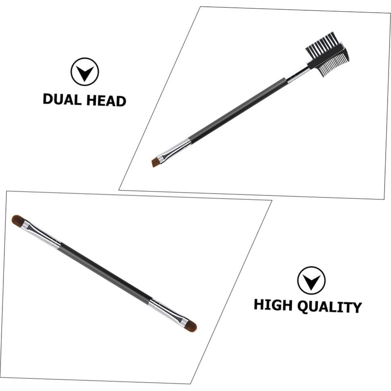 Minkissy Professional Eyebrow Brush Set 3pcs Double-ended Brush Eyebrow Stencil