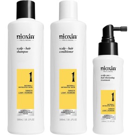 Nioxin System 1 Kit 10.1oz Cleanser Shampoo, 10.1 oz Scalp Therapy Conditioner, 1Liter Scalp and Hair Treatment Unisex 3 Pc