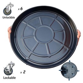 SKAFORZ Planter Caddy with Wheels Extra Large Heavy Duty Metal Plant Stand with Wheels Plant Dolly for Garden Plant Pot Flowerpot Tray for Indoor Outdoor 18 Inches Black