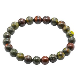 Amazing Gemstone Dragon Bloodstone Bracelet, Gifts For Men & Women - Protection Healing Crystal - 8mm Gemstone Beaded Stretchable Bracelet, Pulseras Para Hombres Mujer Stocking Stuffers