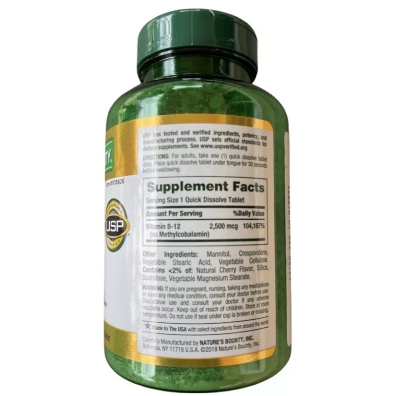 Nature’s Bounty Nature's Bounty Vitamin Quick Dissolve B-12 2500 mcg
