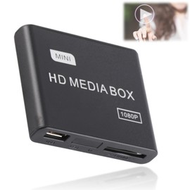 1080P Full HD Mini Box Media Player,Strong Compatibility Decoding Beautiful Appearance for TV Set Black (US Plug)