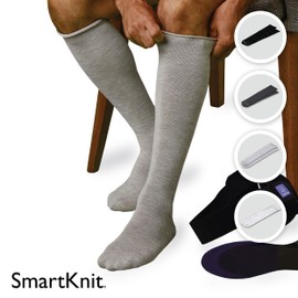 SmartKnit Adult AFO Interface Seamless Sensitivity Socks, Charcoal, XL