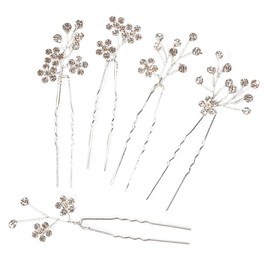 VICASKY 5pcs Bridal Flower Hair Set Rhinestone Hair Accessories for Weddings Parties and Special Occasions Elegant U-shaped Floral Design for Brides and Bridesmaids