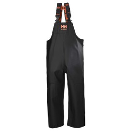 Helly-Hansen Workwear Storm Waterproof Bib Pants for Men Made from Heavy-Duty Breathable PVC-Coated Polyester for Mobility, Black - XX-Large
