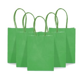 DjinnGlory 60 Pack Mini Green Paper Gift Bags with Handles 6.3''x4.7''x2.75'' for Holiday Birthday Wedding Baby Shower Party Favors Goodies, Tiny Merchandise Bags (Forest Green)