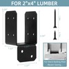 16pcs Black Caps Tie Bracket for 2x4 Post, Post Anchor