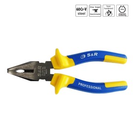 S&R Combination pliers 160 mm x 35mm, Cr-V, 2-component handle, rubberized