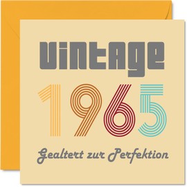 Stuff4 60th Birthday Cards for Men Women - Vintage 1965 Aged to Perfection - 60 Happy Birthday Card for Mum Dad Uncle Aunt Brother Sister 145mm Congratulations Cards