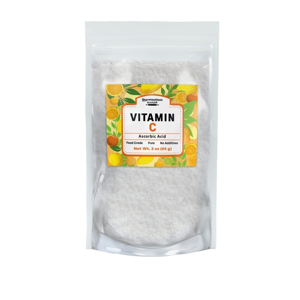 Unpretentious Vitamin C Powder Baker (3 oz) Ascorbic Acid, Resealable Bag