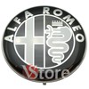 2 Emblems Compatible with Alfa Romeo Car Logo 74mm Black