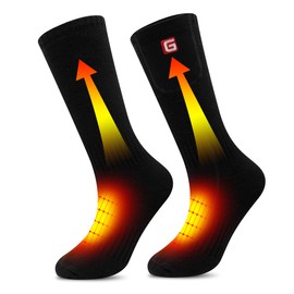 Rabbitroom Heated Socks for Men Upgraded Rechargeable Sox Electric Winter Foot Warmer Unisex Socks Perfect for Outdoor Camping Snow Ski Hunting Fishing Cold Weather Work Washable Socks(M Size)