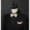 HISDERN Bow Ties for Men Champagne Gold Floral Self Tie