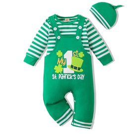 VINUOKER Baby Boy My First St.Patrick's Day Outfits 3Pcs Newborn Baby boys Shamrocks clothes sets
