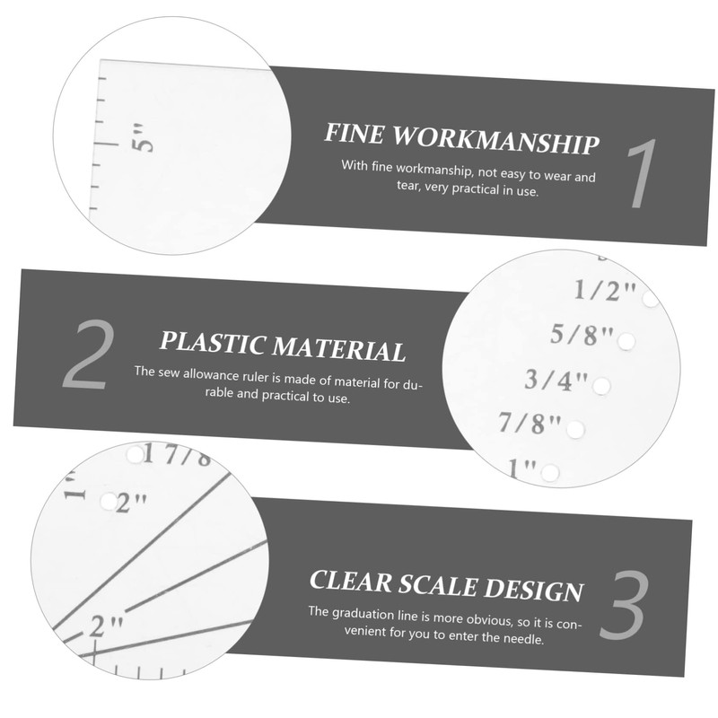 SEWACC 1 Set Sewing Ruler Precision Seam Measuring Gauge for