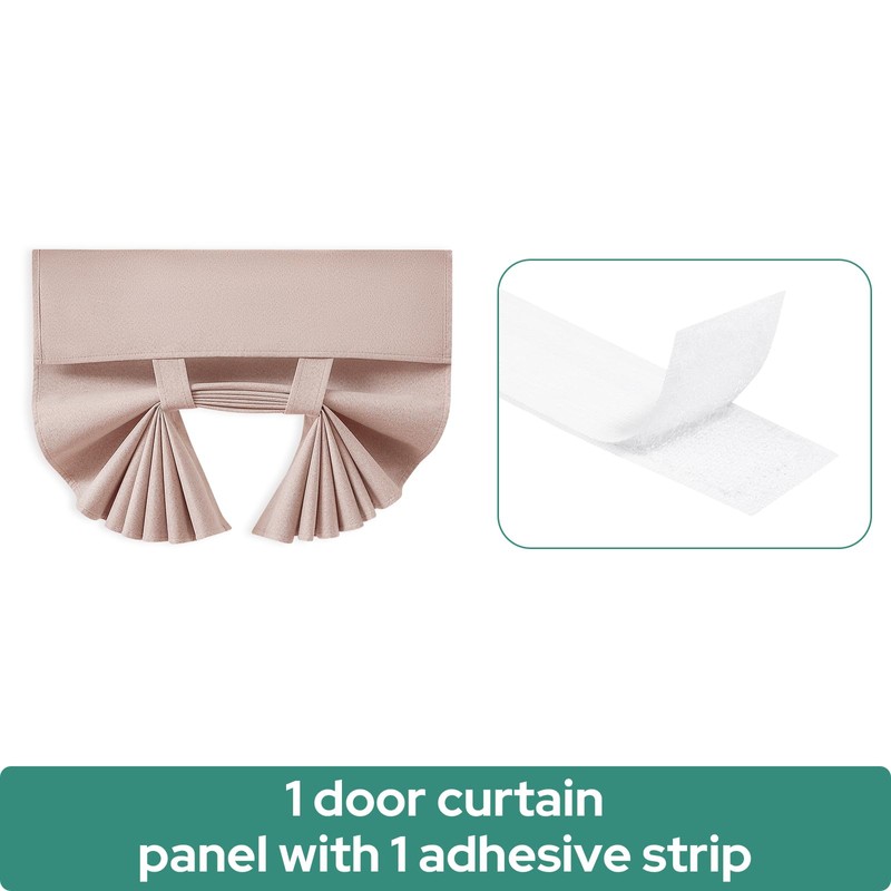 HOMEIDEAS 100% Linen Blackout French Door Curtains, Privacy Door Window