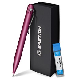 BASTION® Luxury Mechanical Pencil, Professional Lightweight Medium Point Aluminum Pencil for Birthday Gift includes 20 x 0.77mm Lead Refills - Pink