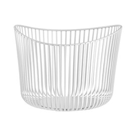 Blomus Modo Storage Basket, White, 32 L x 32 W x 23 H cm, Mesh Basket, Decorative Basket Made of Stainless Steel