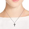 AeraVida Colorful Cross of Faith Inlaid Simulated Black Onyx .925
