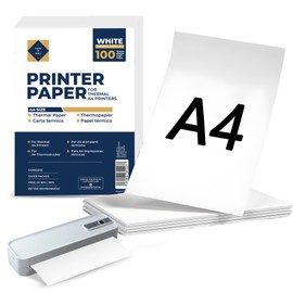 Papp'n'Roll Thermal Printer Paper Rolls, A4, 100 Sheets, BPA-Free, Compatible with Most A4 Printers