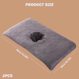 NASSMOSSE NASSMOSSE Massage Table Cover 2Pcs Soft Massage Bed Cover with Face Hole 16x32' Reusable Spa Beauty Bed Cover Towel with Face Hole Massage Bed Sheet for Skin Care Dark Grey