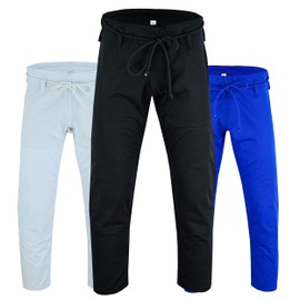 JAGUAR PRO GEAR - Regular BJJ Bottoms Jiu-Jitsu Pants Light Weight 10oz Cotton Canvas Kids Adults Unisex (A-2, Black)