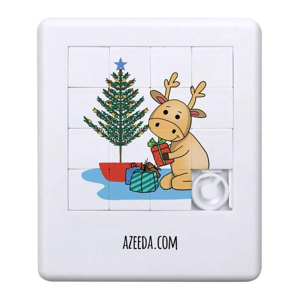 Azeeda 'Reindeer With Christmas Tree' Sliding Puzzle (PZ00033379)