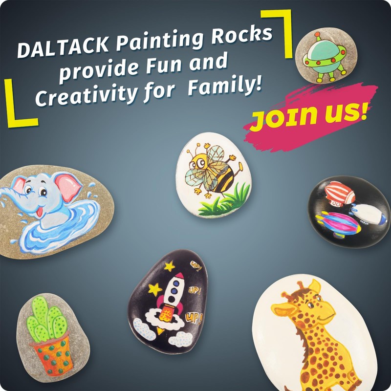 DALTACK 10 Pcs Large Rocks for Painting, Natural River Rocks,