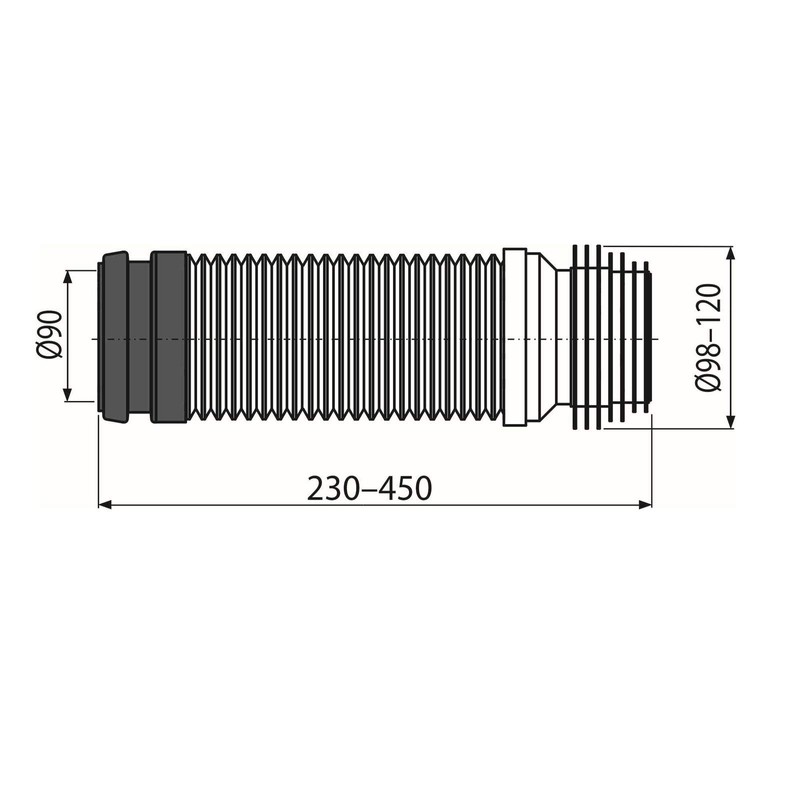 acl Universal Range Flexi Plastic Flexibler WC-Winkel-Ablaufanschluss 90/110 mm