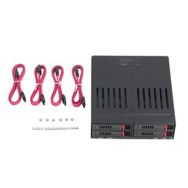 4 Bay HDD Cage Drive Tray, Aluminum Alloy Mobile Rack Backplane, Thick Bottom Hard Drives SSDs for Replacement