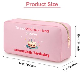 70th Birthday Gifts Oxford Cloth Cosmetic Bag 70-Year-Old Gifts for Grandma Wife Aunt Friend 1954 Birthday Gift Ideas for Coworker Colleague Turning 70 Years Old Double Side Toiletry Bag