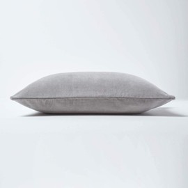 Homescapes Velvet Cushion Cover, Grey, Soft Decorative Cushion Cover 30 x 50 cm, Decorative Cushion Cover for Decorative Cushions and Sofa Cushions with Concealed Zip, Light Grey