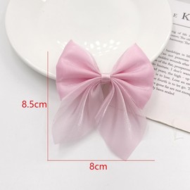 Blausky Pack of 20 8.5 x 8 cm Chiffon Bows for Crafts, Small Gift Bow, Christmas Bows, for Wrapping Gifts, Wedding Gifts, Gift Box Decoration, Black